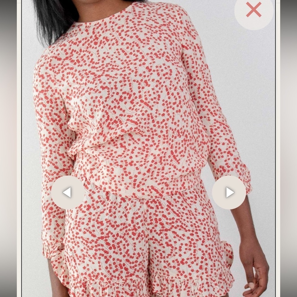 GANNI Egret Tulip Crepe Blouse Size 36